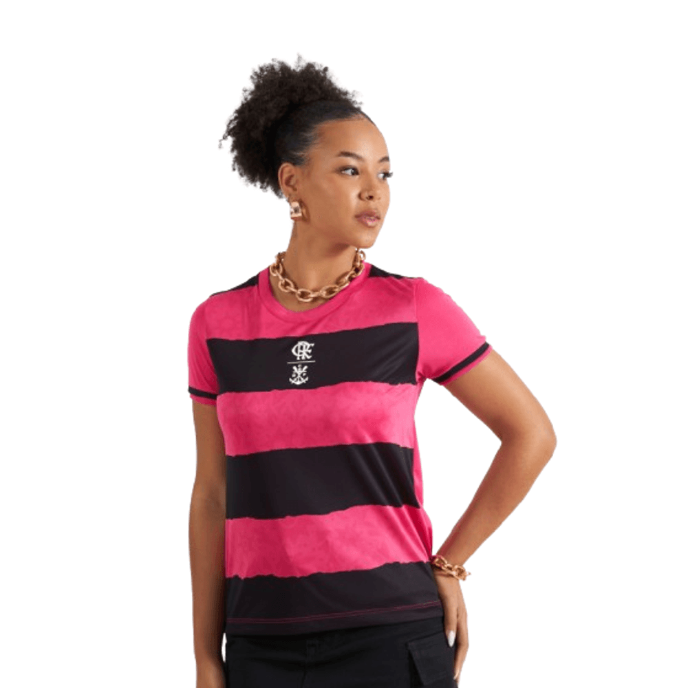 Camisa Flamengo Feminina Outubro Rosa Braziline 2024